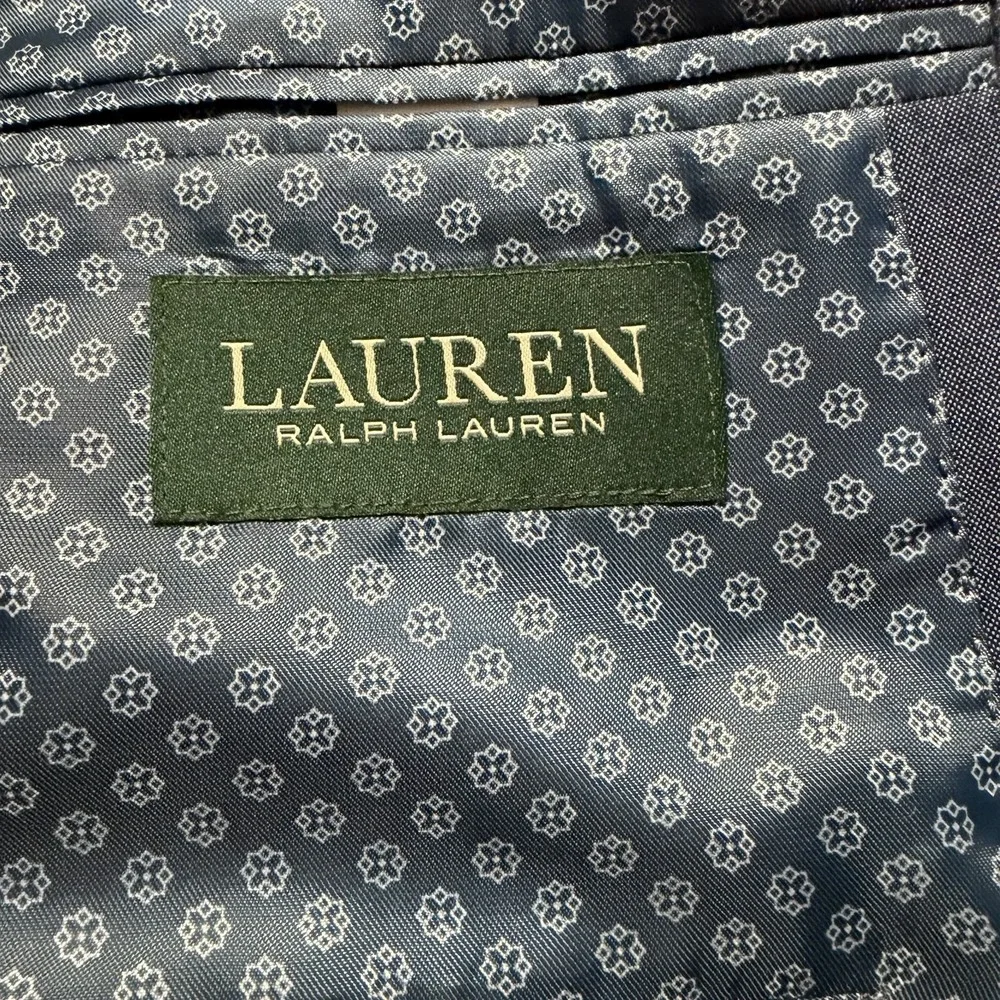 Lauren Ralph Lauren Leland Blazer Mens 40R Blue Solid Single Vent Two-Button NEW
